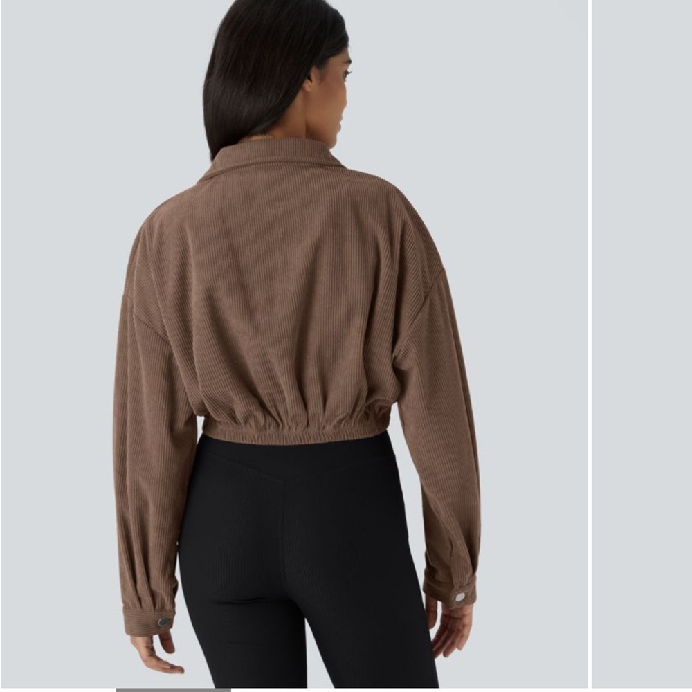 Halara Brown Cropped Utility Jacket - image 2
